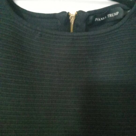 Ivanka Trump Black Ribbed Women's Shirt Golden Zipper Mid Sleeve Woman Formal - Picture 6 of 6